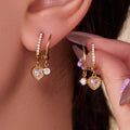 Heart and Eight Point Star Drop Earrings in Two Finishes view 4