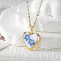 Gold Heart Locket Necklace Pressed Flower Photo Case 8 Styles view 9