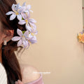 Fabric Flower U-Pin Hair Stick Gold Accent 3 Colors view 3