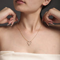 Open Heart Zircon Necklace Bracelet And Herringbone Chain Set view 3