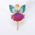 Crystal Ballerina Brooch With Faceted Crystals And Polished Metal Details view 4