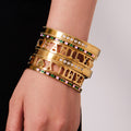 Clasp Bangle Family Letter Zircon Or Color Block Styles view 1