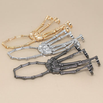 Gold Silver and Gunmetal Skeleton Hand Five Finger Bracelets