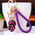 Jeweled Pixiu Braided Wrist Strap Keychains in Seven Pictured Colors view 7