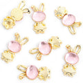Crystal Bunny Charms in Nine Colors and Two Metal Tones view 6
