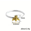 Two Tone Mini Bee Finger Ring Gold Rose Gold Alloy view 5