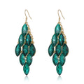 Aqua Green Horse Tassel Three Designs Metal Dangle Earrings view 1