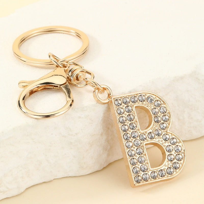 Fashion 26 Letter Metal Keychain Initial Bag Charm Personalized Accessory