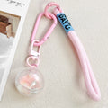 Glitter-Filled Animal Charm Keychain with Crystal Ball Design view 3