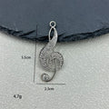 Pave Rhinestone Treble Clef Music Note Charm Pendant view 4
