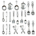 Alloy Antique Silver Tableware Metal Charms with 11 Listed Options view 5