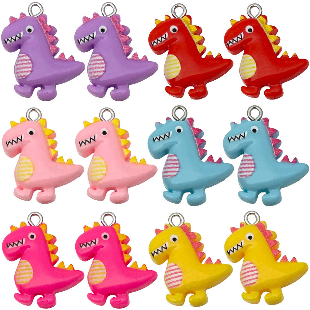 Resin Cartoon Dinosaur Charm Pendant for DIY Earrings Bracelet Necklace