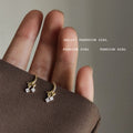 Gold Mini Crescent Moon Twin Clear CZ Stud Earrings view 1