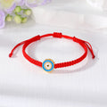 Red Woven Cord Large Round Evil Eye Adjustable Bracelets view 10