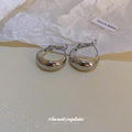 Rounded Hoop And Chain Tassel Earrings In Three Finishes view 3