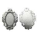 Classic Scroll Oval Cabochon Pendant Trays in Two Finishes view 4