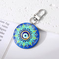 Silver Tone Round Printed Evil Eye Clip Keychains in Eight Designs view 9