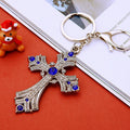 Pearl and Crystal Cross Keychains in Six Pictured Color Finishes view 6
