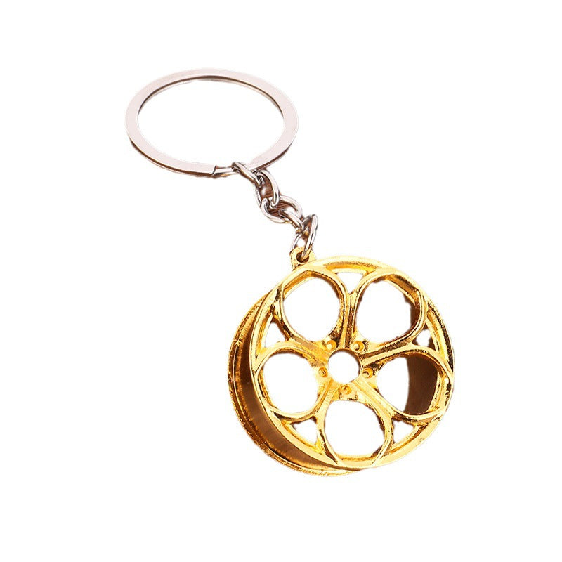 Car Wheel Rim Alloy Metal Keychain Creative Gift Accessory