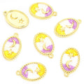 Pastel Moon and Star Oval Enamel Charm Collection for Jewelry Making view 11