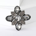 Faceted Crystal Flower Brooch in Six Rich Color Options view 4