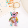 Rhinestone Bear Keychain Multicolor Crystal Teddy Bag Charm view 1