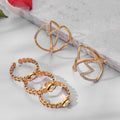 Crystal Cross and Leaf Band Open Rings in Gold Tone view 3