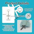 Silver Tone Ornate Cross Pendant Keychain With Split Ring And Chain view 2