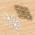 Filigree Diamond Connector Charms in Antique Bronze and Silver view 4