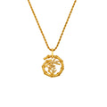 Bamboo Circle Pendant Necklace Bracelet Gold Steel Pearl view 5