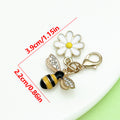 Yellow Bee And White Daisy Metal Charms With Lobster Clasps view 2