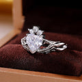 Silver Hands Holding Heart Cubic Zirconia Ring Alloy view 3