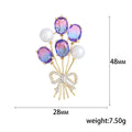 Purple Blue Crystal Balloon Bouquet Brooch With Pearls view 6