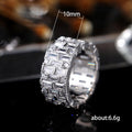 Basketweave Baguette Wide Eternity Band In Silver Tone view 5