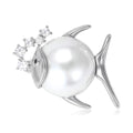 Pearl Fish Brooch In 2 Styles With Polished Metal And Decorative Details view 2