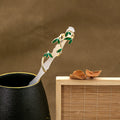 Green Resin Lily of the Valley Flower Hair Stick Pin view 3