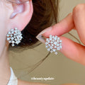 Crystal Leaf Cluster Round Stud Earrings Fashion Jewelry view 2
