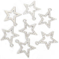 Large Open Crystal Star Charms in Gold and Silver Tones view 6