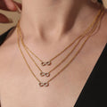 Stainless Steel Infinity Pendant Necklace Pave Zircon Charm view 2