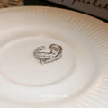 Silver Tone Triple Band Open Ring With Crystal Starburst Accents view 3