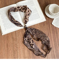 Brown Snakeskin Leopard and Paisley Print Scarf Necklace view 6