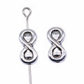 Infinity Symbol Bead in Antique Silver Jewelry Making Component view 3