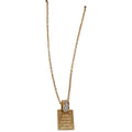 Gold Destiny Soul Mate Square Pendant Crystal Bead Necklace view 5