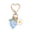 Resin Strawberry Charm Keychain with Heart Clasp and Daisy Rabbit Charms view 9