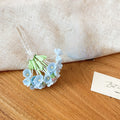 Floral Cluster U-Pin Hair Pins Six Colors Green Stems view 10