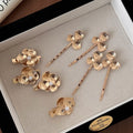 Metal Flower Pearl Hair Clip Bobby Pin Sets 2 Styles view 4