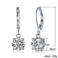 Round Crystal Leverback Drop Earrings in Silver Tone view 4