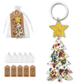 Patterned Christmas Tree Yellow Glitter Star Keychain view 2