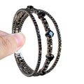 Triple Layer Open Cuff Crystal Bangle Gold Or Gunmetal view 5