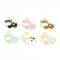 Enamel Cow Charm Assortment in Gold and Silver Tone view 2